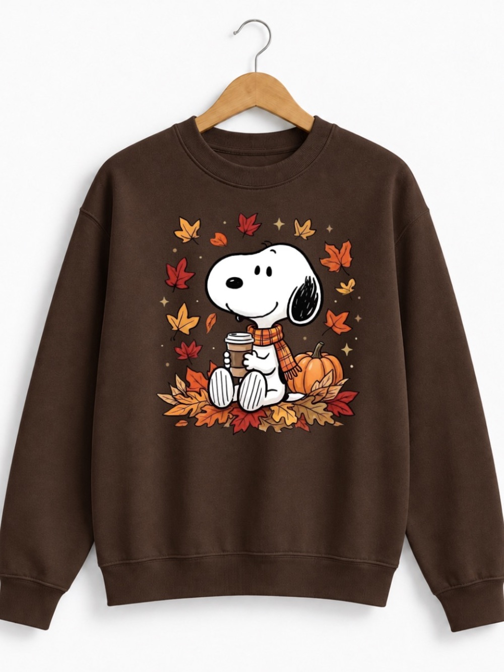 Dark Chocolate Snoopy Fall Graphic Sweatshirt
